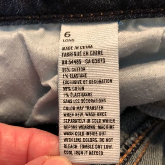 American Eagle Jeans Jegging Super Stretch dark denim fading whiskering 6 long - Picture 9 of 10